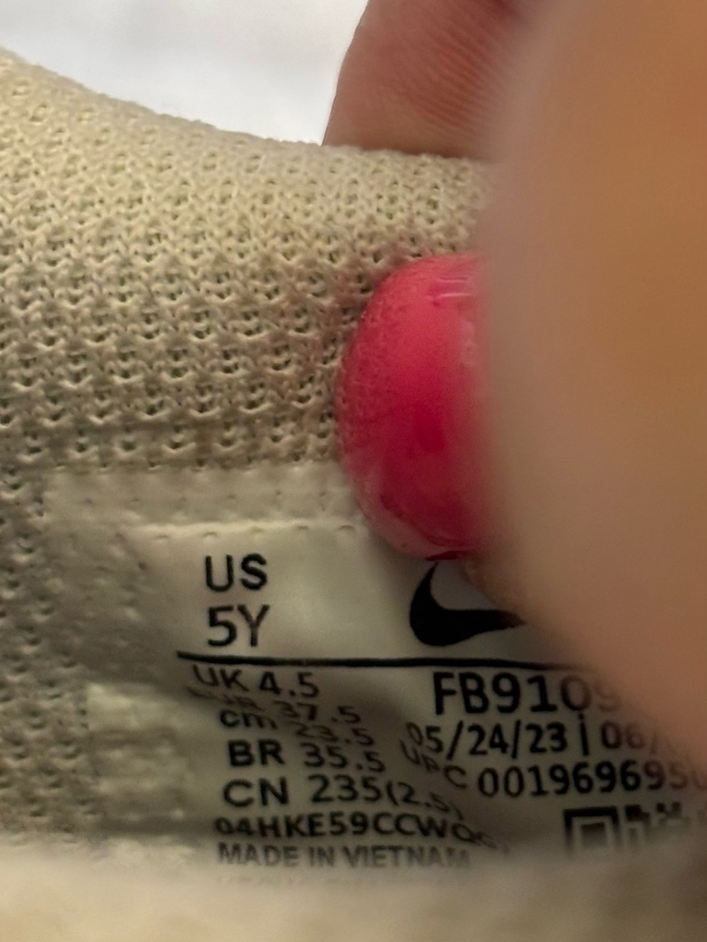 Nike FB9109 White Navy Pink‎ Leather Low Top Kids Sneakers US 5Y Shoes - Picture 7 of 7